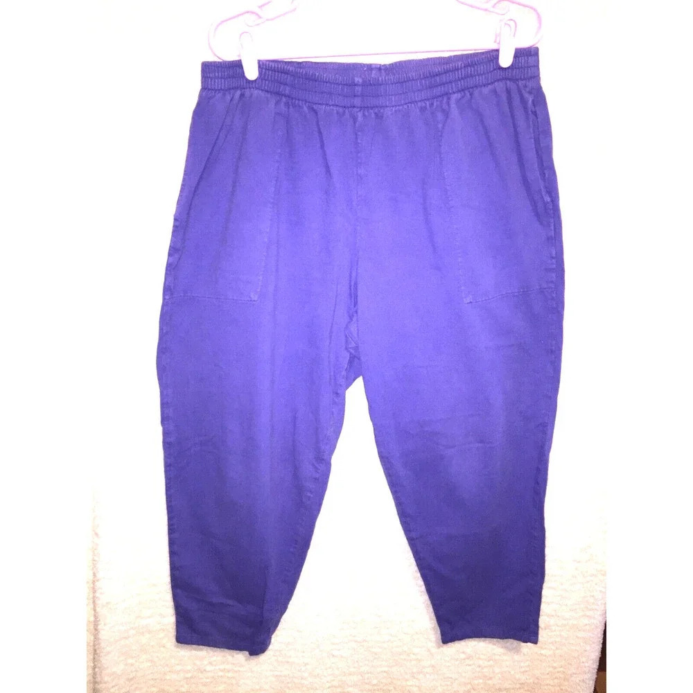 Making it Big capri cropped purple XS Petite Plus cotton
